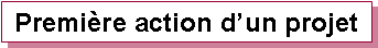 Zone de Texte: Premire action dun projet