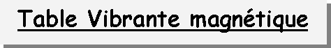 Zone de Texte: Table Vibrante magntique